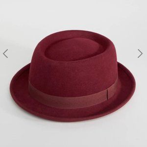 NWT ASOS Felt Pork Pie Hat with Size Adjuster